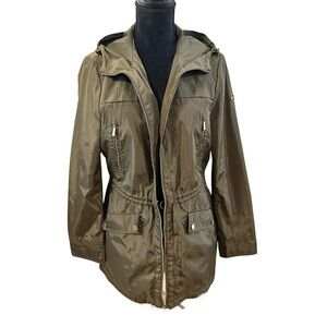 Michael Kors Olive Green Hooded Anorak Jacket Size Medium